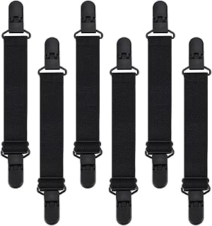 BENECREAT 6PCS Adjustable Elastic Boot Straps, Pant Leg Straps Clips, Stirrups Leg Straps for Motorcycle Mitten Pants