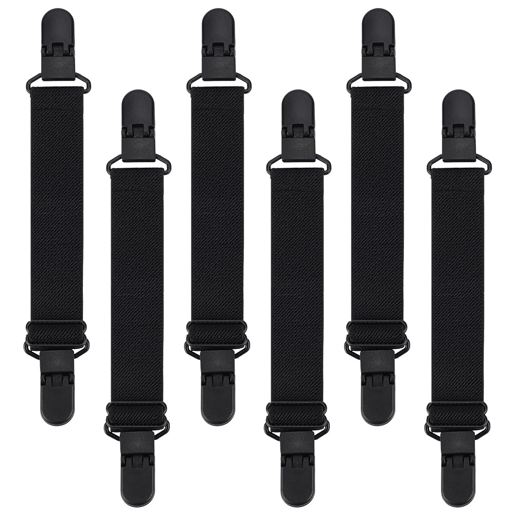 BENECREAT 6PCS Adjustable Elastic Boot Straps, Pant Leg Straps Clips, Stirrups L