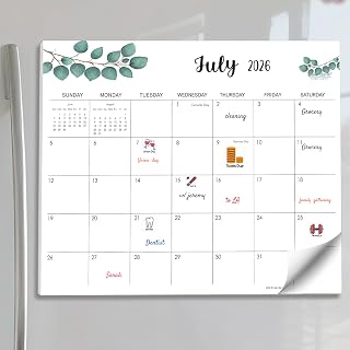 Calendarin Magnetic Fridge Calendar 2026-2027 for Canada, Family Organizer | 20 Months from May 2026 through December 2027 for Home Office Professionals, 12x10 inch, Canadian Holidays, Greenery Style