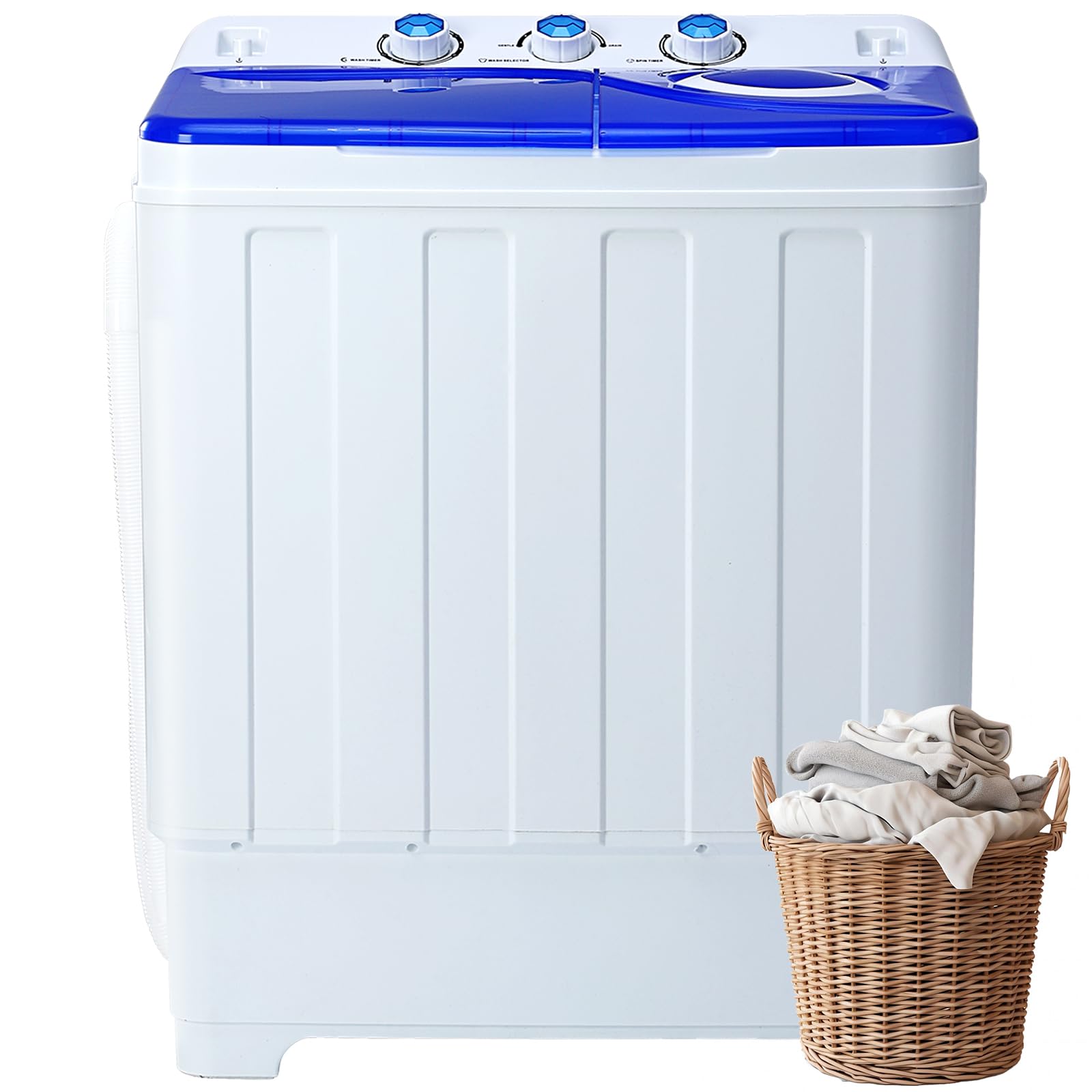 Dawmilon 28LBS Portable Twin Tub Washing Machine, Washer and Spinner Combo with 