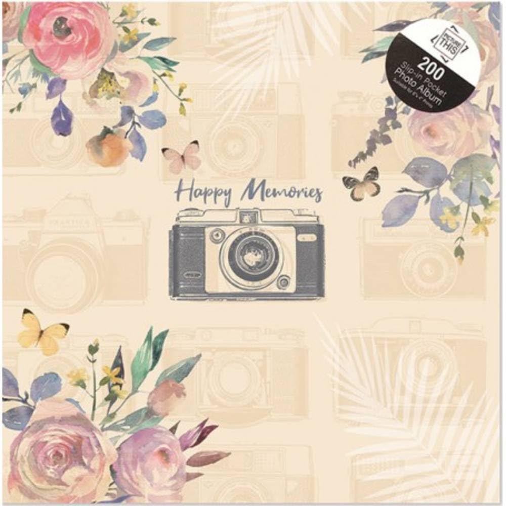 Tallon Vintage Cream Happy Memories 6x4 Photo Album Memo Slip in Holds 200 Photo