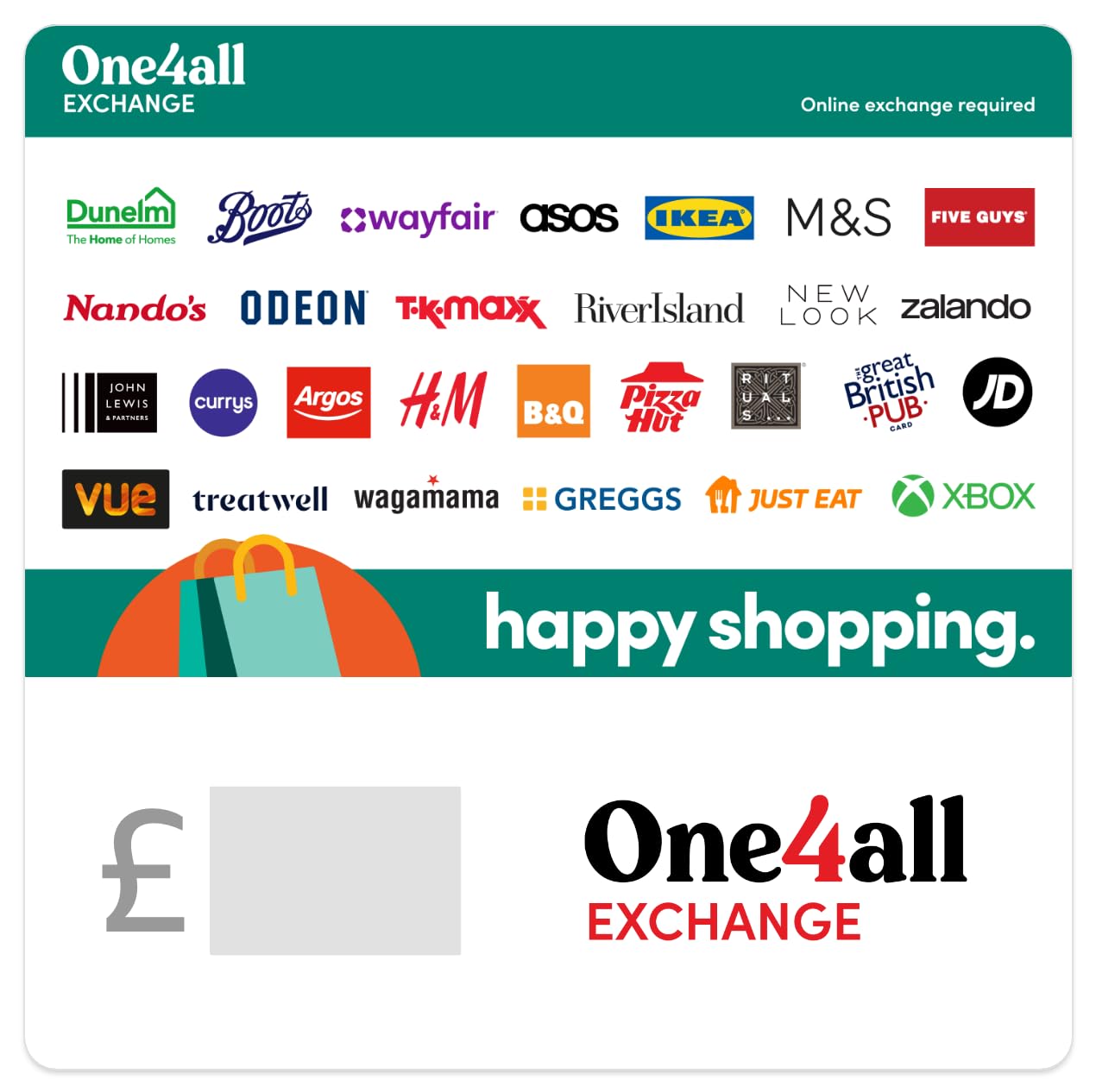 One4all Exchange Gift Code | For redemption in UK - Delivered by Email