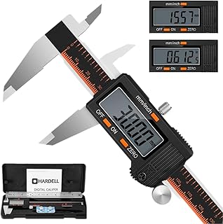 HARDELL Digital Caliper 6 Inch, Caliper Measuring Tool with Large LCD | Stainless Micrometer Calipers, Inch/mm Conversion, 4 Modes, Auto-Off and Sturdy Case. For DIY, 3D Printing and Jewelry