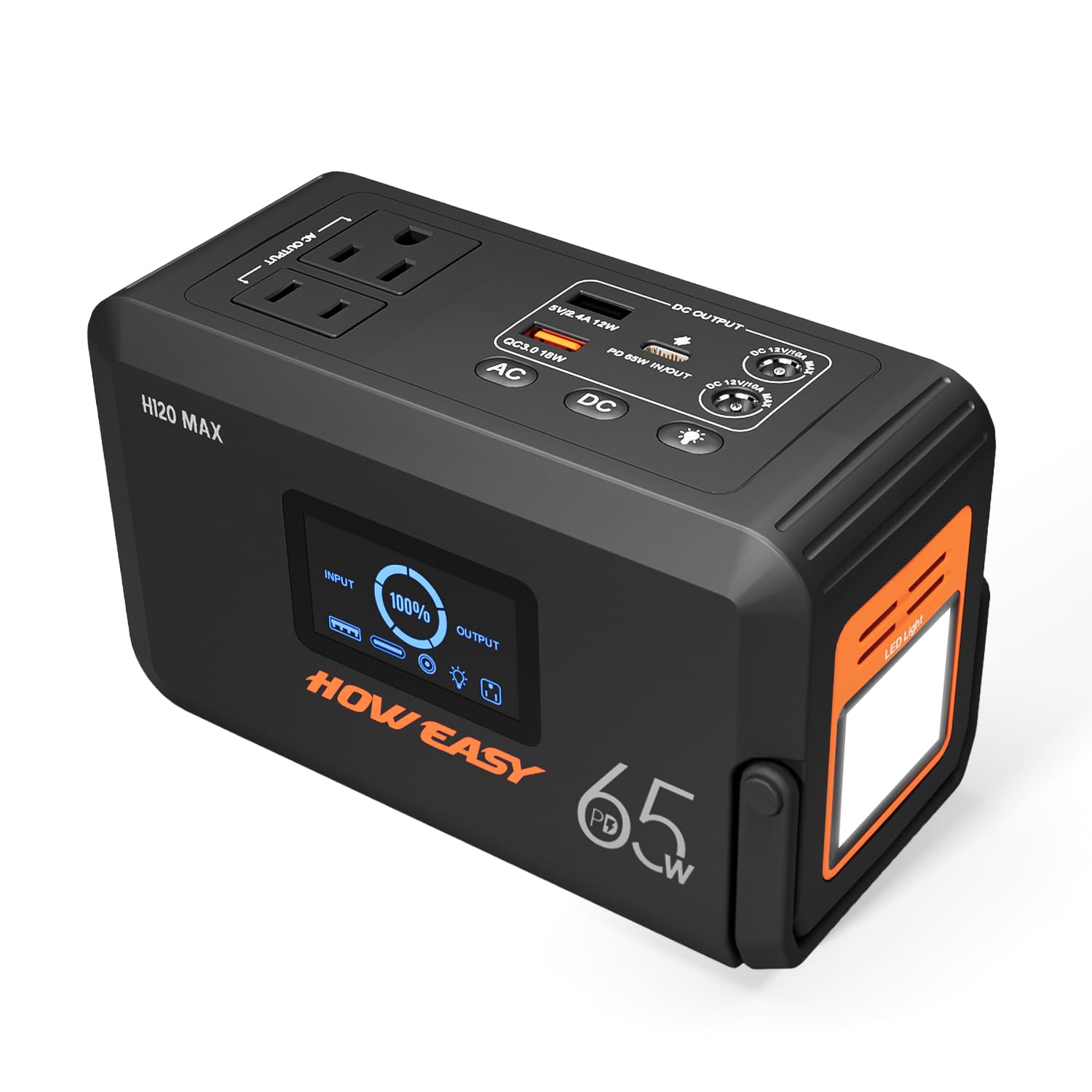 HOWERASY Portable Power Station 98Wh, 135W(270W Peak) Solar Generator | 65W USB-