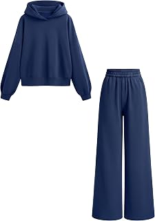 PRETTYGARDEN Set da salotto da donna in 2 pezzi con cappuccio a maniche lunghe pantaloni della tuta a gamba larga Tute da allenamento Abiti autunnali 2026