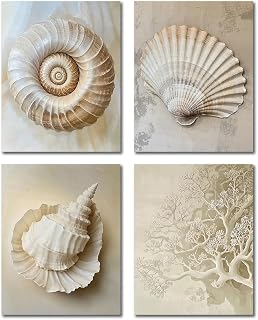 Bathroom Wall Decor Coastal Wall Art Set of 4
