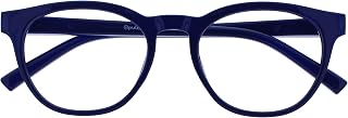 OPULIZE Blu Blue Light Blocking Glasses Round Frame Blue Spring Hinges Improve Sleep Computer Gaming Anti-glare Man Woman B5-3 +0.00