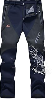 TBMPOY Men's Snowboard Pants Waterproof Softshell Snowboard Outdoor Hiking Fleece Lined Wear Resistant Windproof