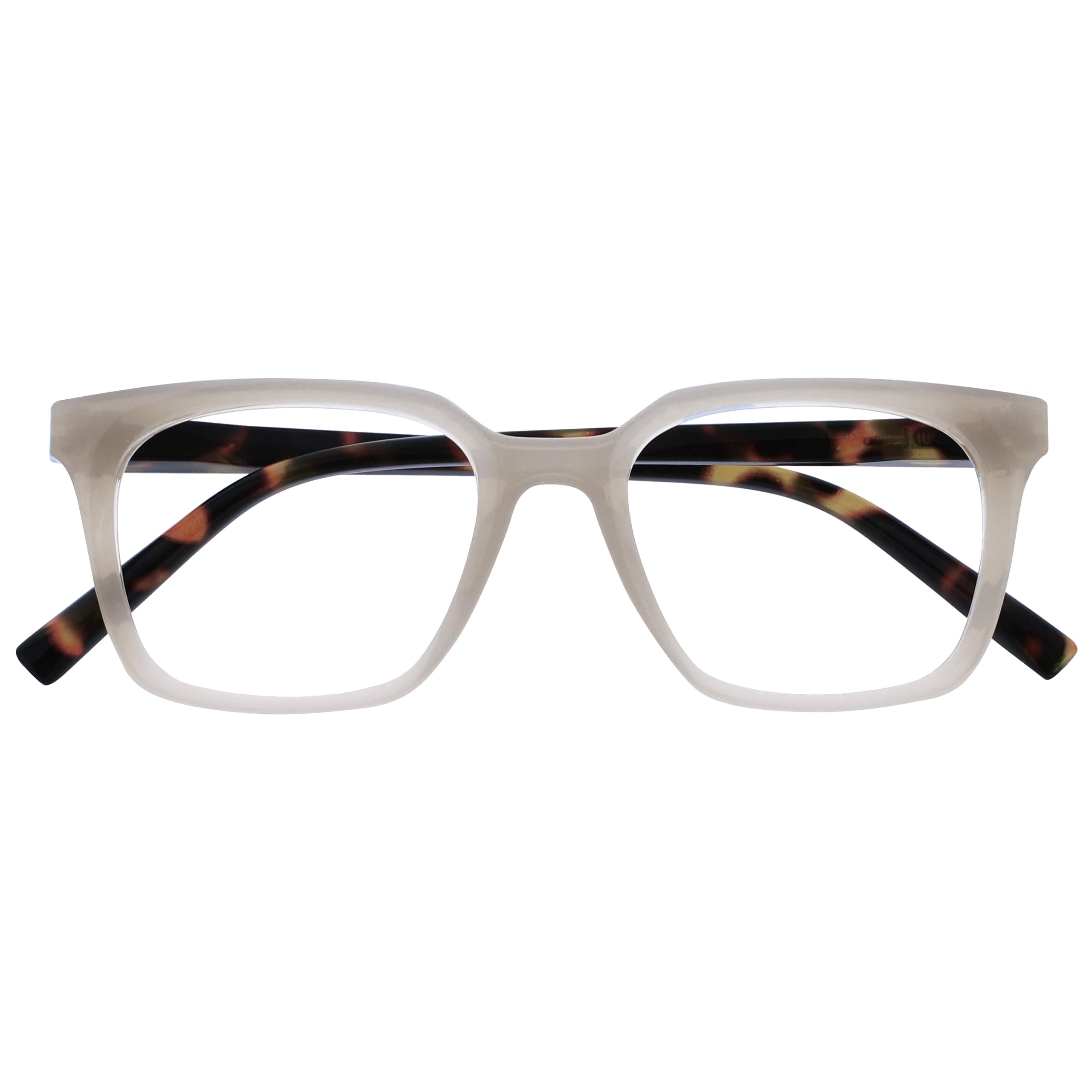 OPULIZE KOI Reading Glasses - Large Rectangular Frame - Grey - Men and Women - S