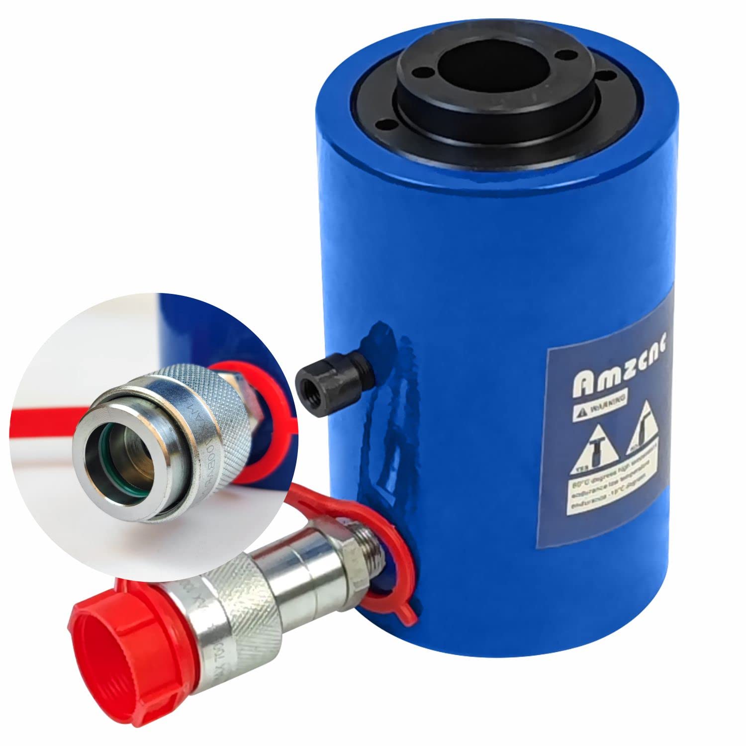 AMZCNC 30T Hydraulic Cylinder Jack Hollow Single Acting Hydraulic Ram Cylinder 6