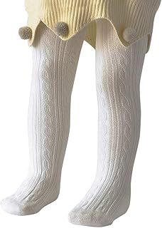 Zando Cable Knit Toddler Tights Baby Seamless Leggings Girls Stockings | Soft Cotton, Stretchy, Durable, Thick Warm for Fall Winter Outfit, Footed Pantyhose for School Under Dress, Cute for Photos