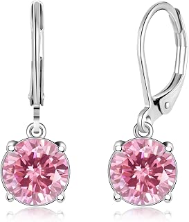CiNily Leverback Dangle Earrings Created Crystal Drop Earrings Gold Plated Jewelry Gift for Women Girls 8mm