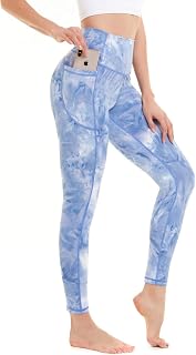 AMYTIS Women's High Waist Gym Leggings, Stretchy Soft Yoga Pants for Women Tummy Control Workout Sports Exercise Running Leggings with Pockets