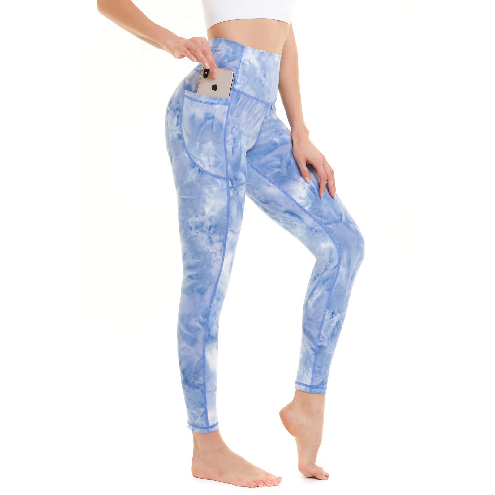 AMYTIS Women's High Waist Gym Leggings, Stretchy Soft Yoga Pants for Women Tummy