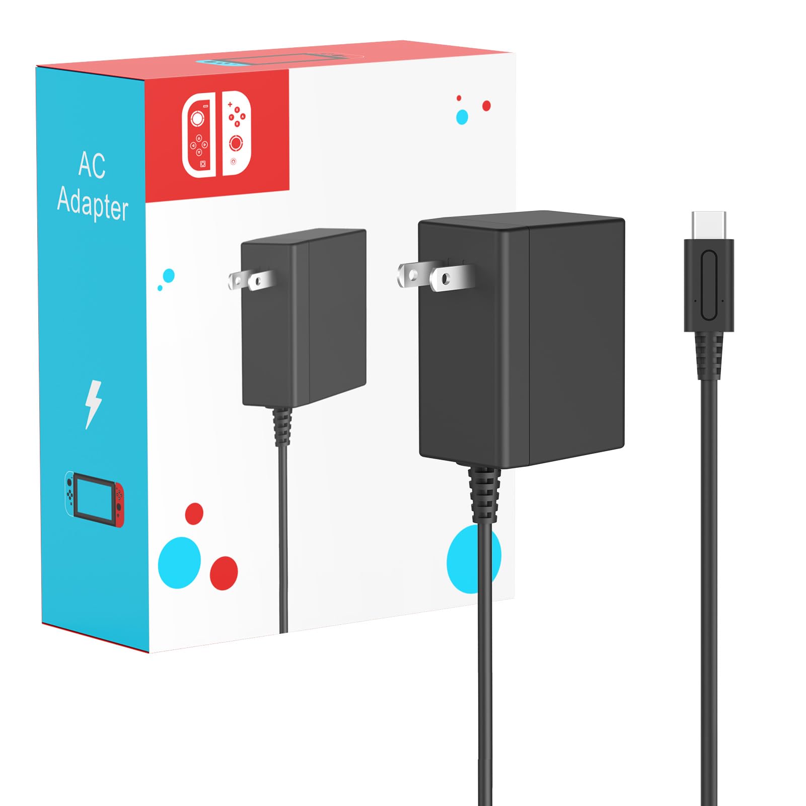 MARSDOCK 45W Charger for Nintendo Switch - 15V 2.6A AC Adapter Fast Charging wit