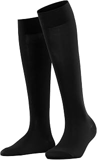 FALKE Women's Cotton Touch Knee-High Socks Breathable Extra-Soft On Skin Long Plain Elegant excellent Colours Flat Seam In The Toe Area For Dress Casual Business Looks 1 Pair