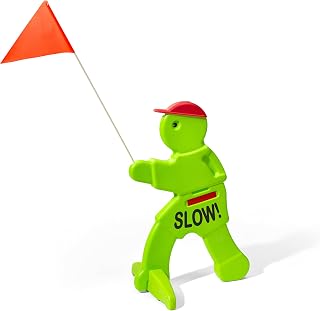 Step2 Kid Alert Street Safety Sign, 32-Inch Tall Reflective Caution Sign | Reflective Kids at Play Sign, Warning Flag, Wide Sand-Weighted Base for Stability, Lightweight & Portable, 32 in. Tall