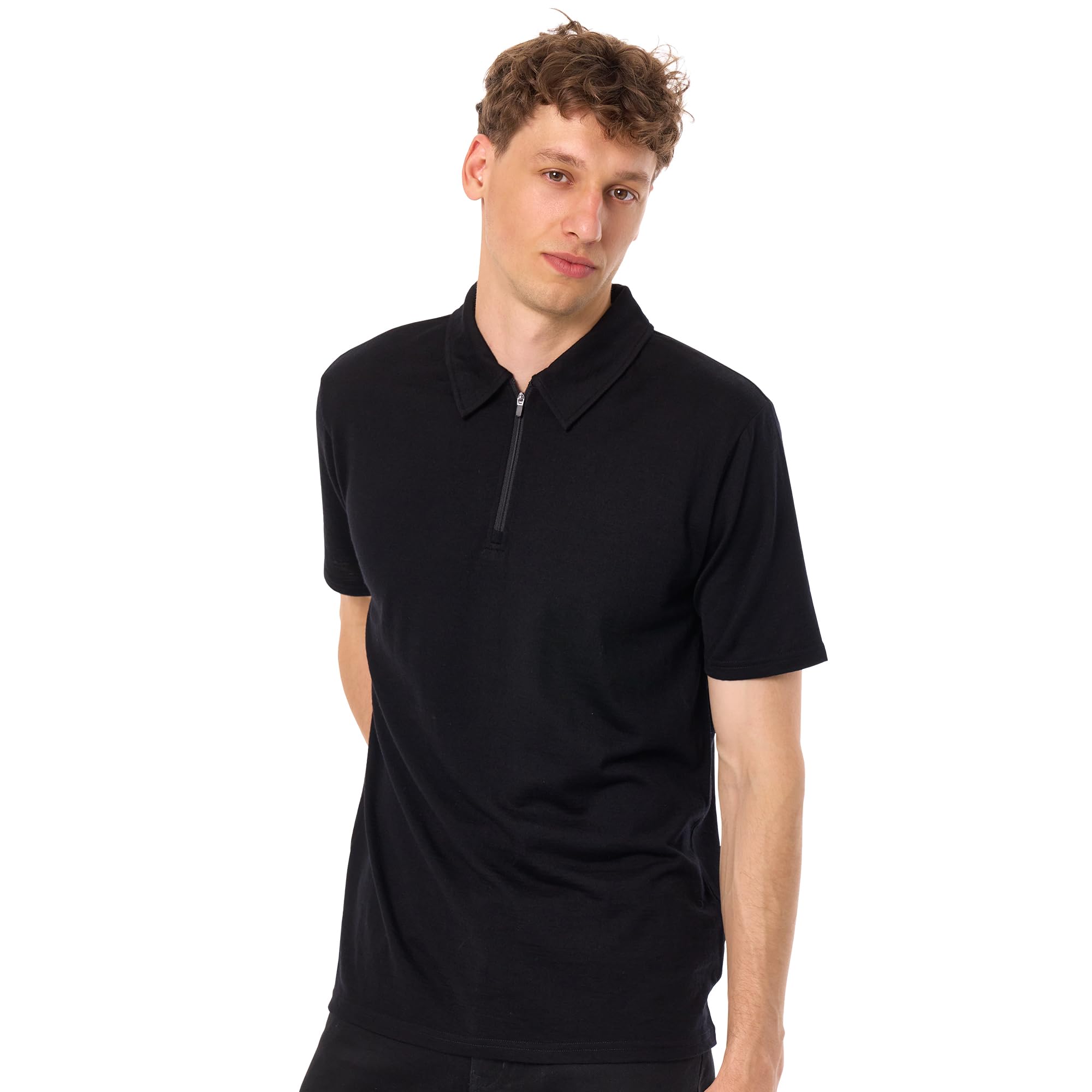 Merino.tech Polo con Cremallera 100% Lana Merino Hombre - Corta y Larga