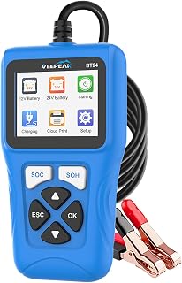 Veepeak Car Battery Tester 12V/24V, 100-2000CCA Battery Load Tester Analyzer with Cranking and Alternator Charging System Test for Cars, SUVs, Boats, Trucks and Motorcycles