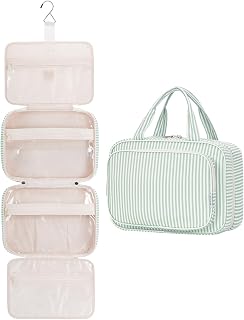 Narwey Large Hanging Travel Toiletry Bag for Women, Wash Bag for Toiletries | Well-organized Washbag with Multiple Compartments, Makeup Cosmetic Bag for Full-Size Essentials, Vibrant Patterns, Gift