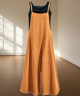 Womens Wide Leg Dungarees with Pockets