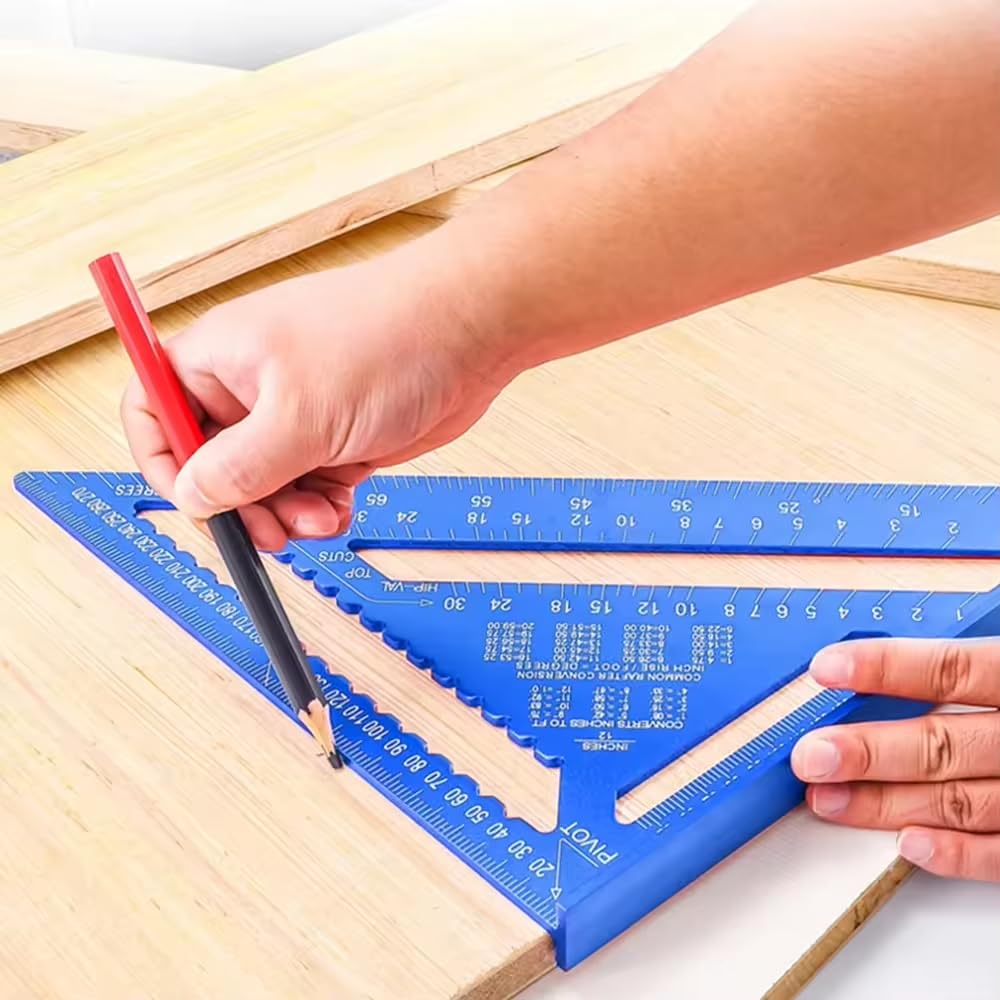 7 Inch Speed Square for Woodworking, Aluminum Alloy Carpenter Square & Triangle 