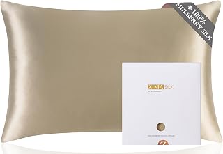 ZIMASILK 100% Mulberry Silk Pillowcase 6A for Hair and Skin Health, Soft and Smooth on Both Sides, 600 Threads, Refreshing with Hidden Zipper Taupe 50x75cm