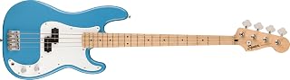 Squier Squier Sonic Precision Bass, California Blue, Maple Fingerboard | Beginner electric bass guitar, 4-string, affordable Fender quality, bright California Blue finish, maple fingerboard