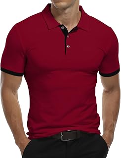 KUYIGO Men's Polo Shirt Long Sleeves & Short Sleeves Sports Shirts Tennis Golf Basic T-Shirt S-XXL