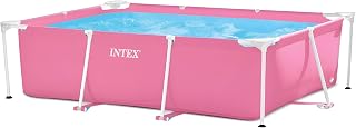 INTEX Metal Frame 7ft x 5ft x 23.5in Above Ground Swimming Pool, Pink | 28266EH - Pool Only (Pump Not Included)