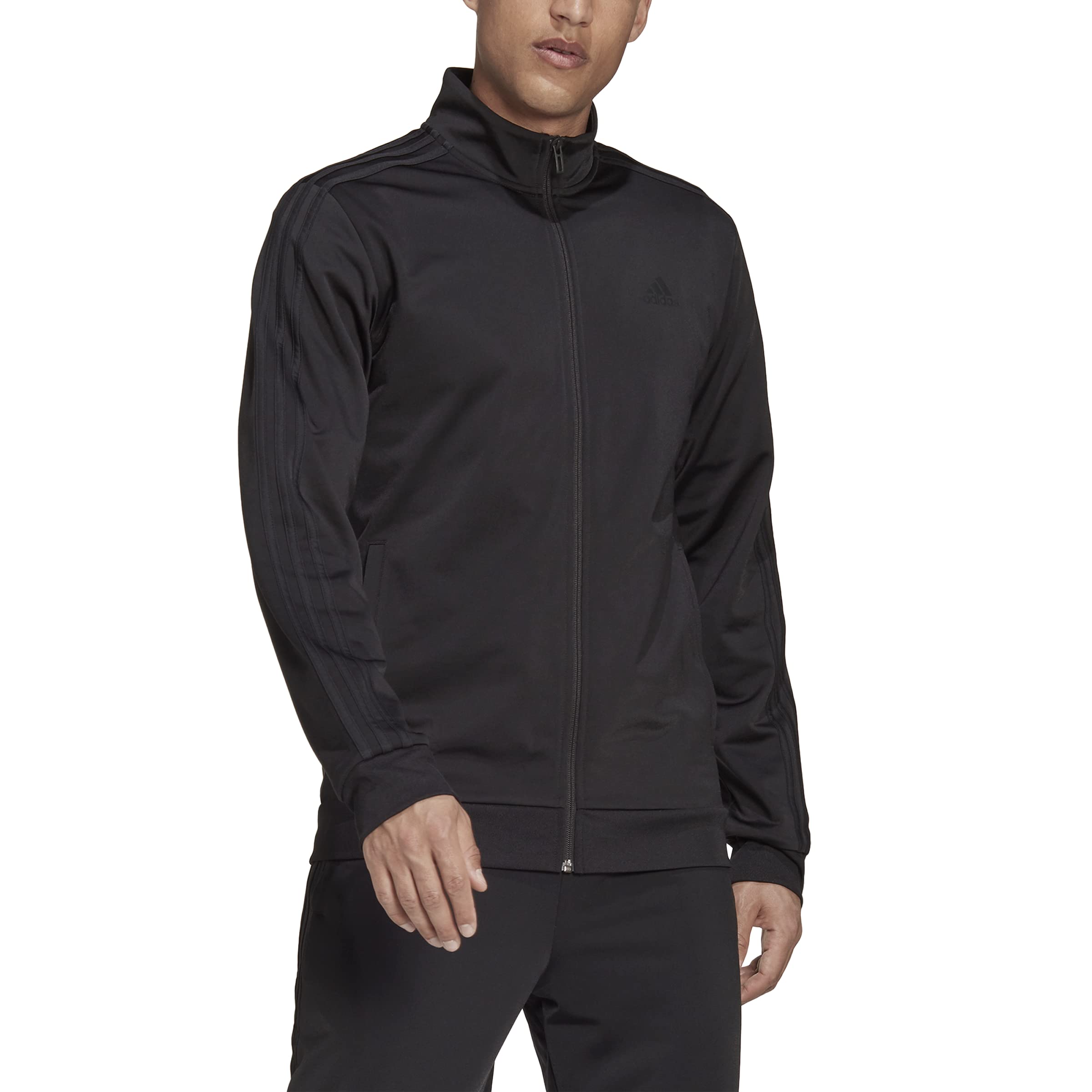 adidas Mens Essentials Warm-Up 3-Stripes Athletic Outerwear Casual - Blue