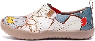 UIN Women's Lightweight Slip-on Sneakers Walking Flat Casual Flower Art Painting Travel Shoes Oopsy Daisy
