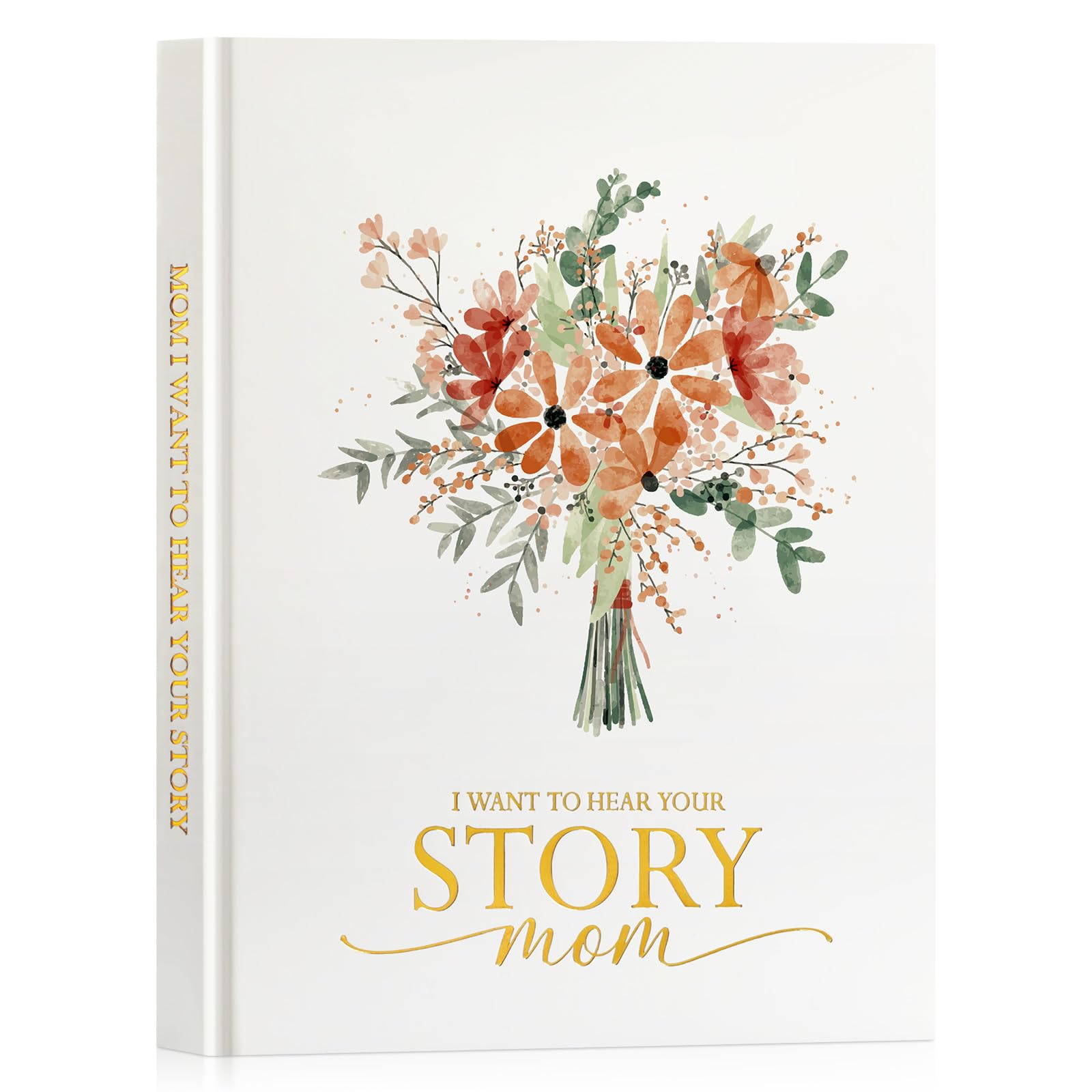 Lanpn Mom Life Story Book Journal with 270+ Prompts, Leather Hardcover Mother St