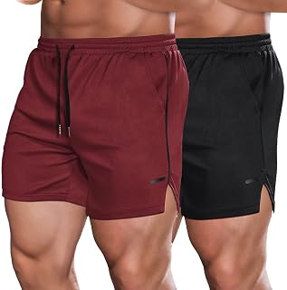 COOFANDY 2 Pack Gym Workout Shorts Quick Dry 5 Inch Lightweight Sports Shorts with Pockets