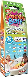 ZIMPLI - Crackle Baff Colours, 3 Bath Pack, Magically makes your water Crackle, Pop & Change Colour, Bath Toy, Pocket Money Stocking Filler Gift, UK Made