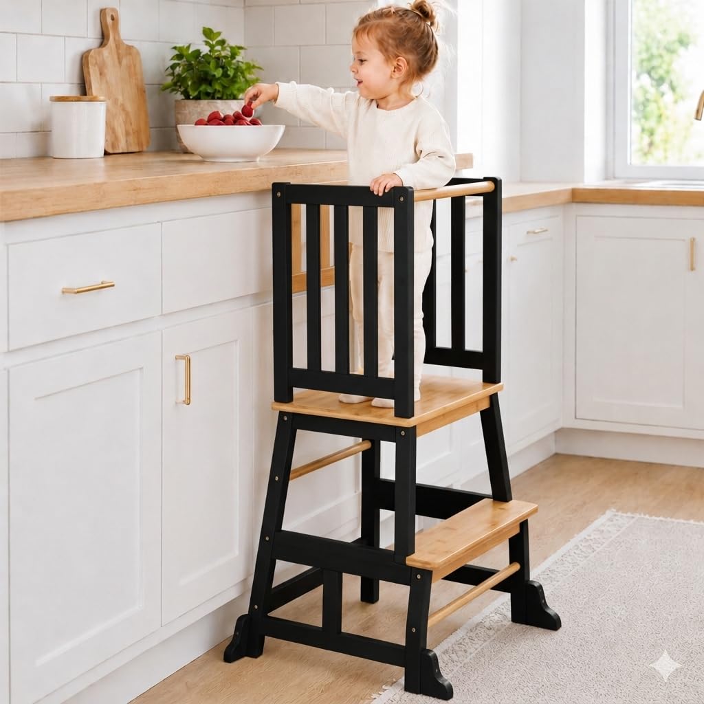 COSYLAND Kids Stool for Kitchen, Stable Toddler Standing Tower with SOR Certific