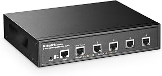 MokerLink 5 Port 10G, 10G/5G/2.5G/1G Self-Adaptive, L3 Web/CLI, Metal Desktop Managed Ethernet Switch | Rack Mounted Network Switch
