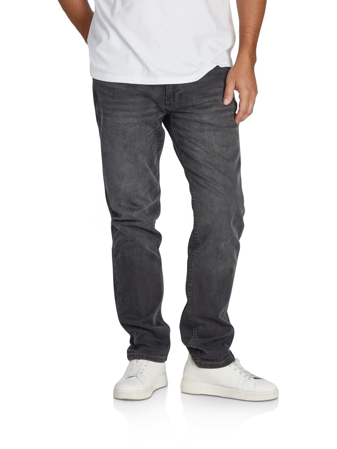 riverso RIVChris Men's Straight Fit Jeans, Cotton Denim Stretch, Black, Blue, Gr