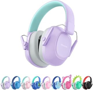 iClever EM01 Ear Defenders Children SNR 29dB for Autism&Concentration Aid | Noise Reduction Kids Ear Defenders Foldable Storage, Comfortable Noise Cancelling Headphones for Kids Fireworks/Concerts