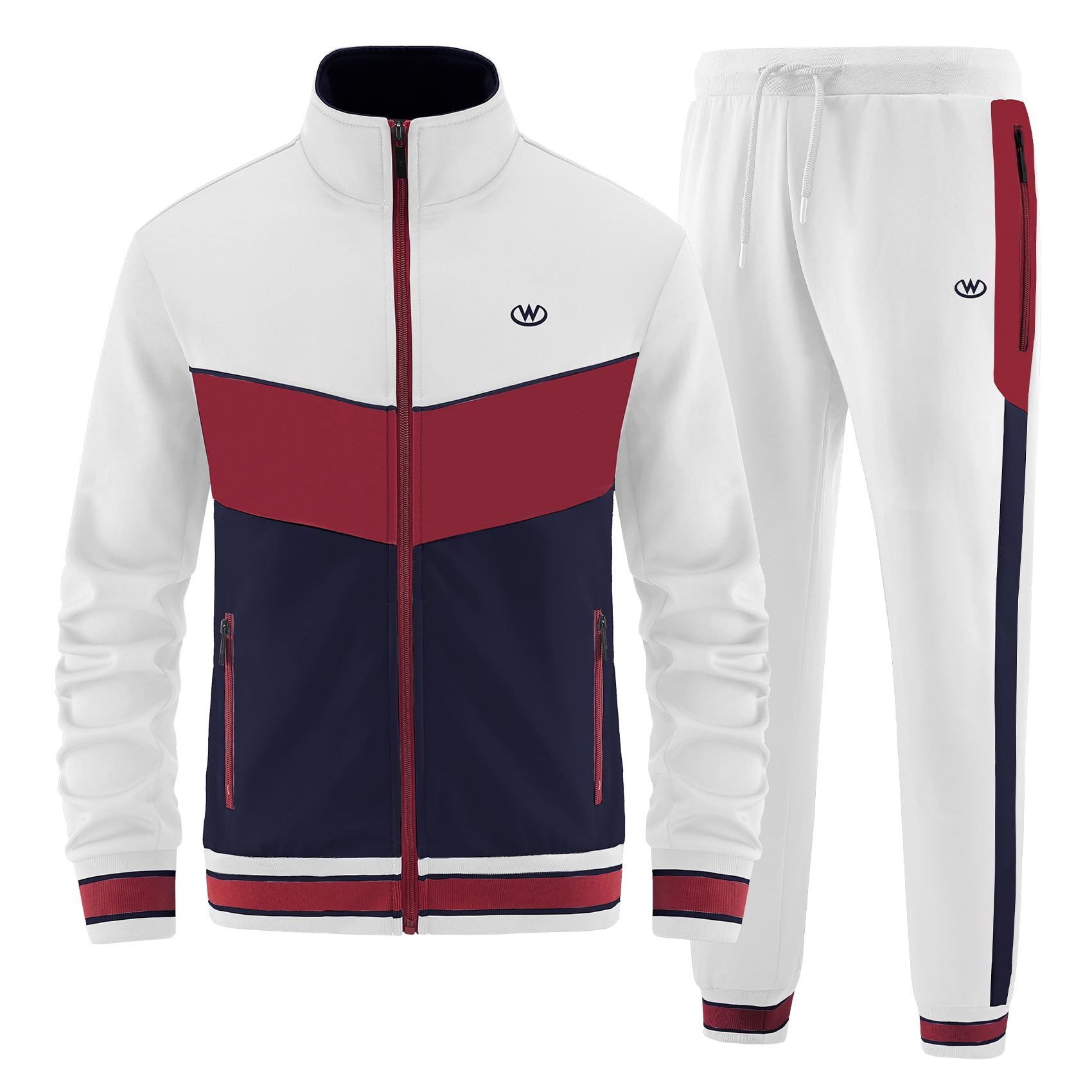 ANOTWENER Herren Trainingsanzüg Sets Lässig Jogginganzug Zweiteiler Fitness Spor