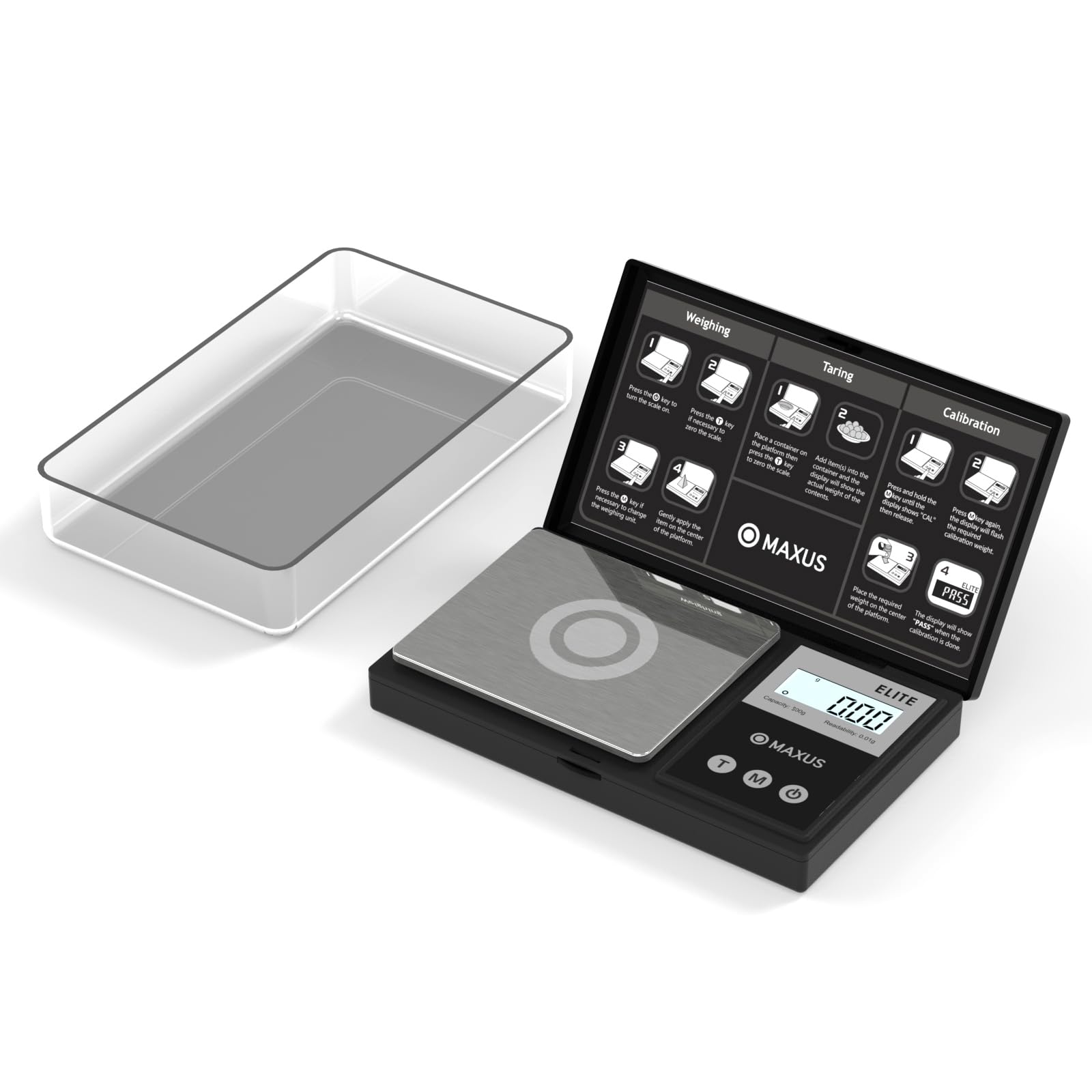MAXUS Digital Pocket Gram Scale 500g x 0.01g High Precision with Tray | Weighs S