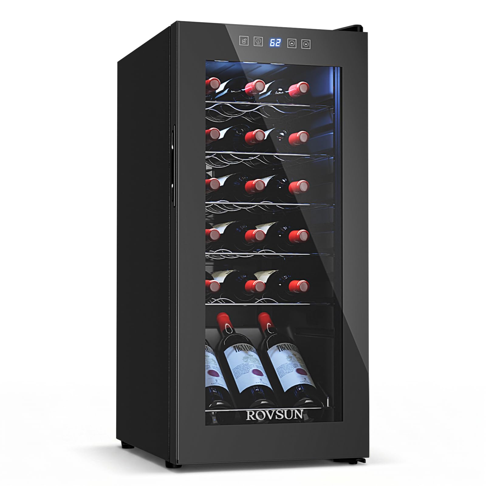 ROVSUN 18 Bottle Wine Fridge, Freestanding Compressor Wine Cooler Refrigerator, 