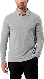 Long Sleeve Polo Shirts for Men Slim Fit Collared Soft Cotton S-4XL