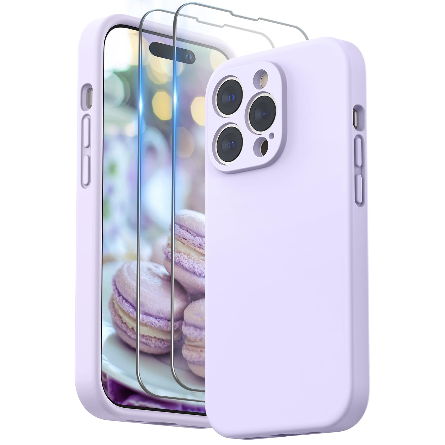 Surphy Silicone Case with Screen Protector for iPhone 14 Pro Max