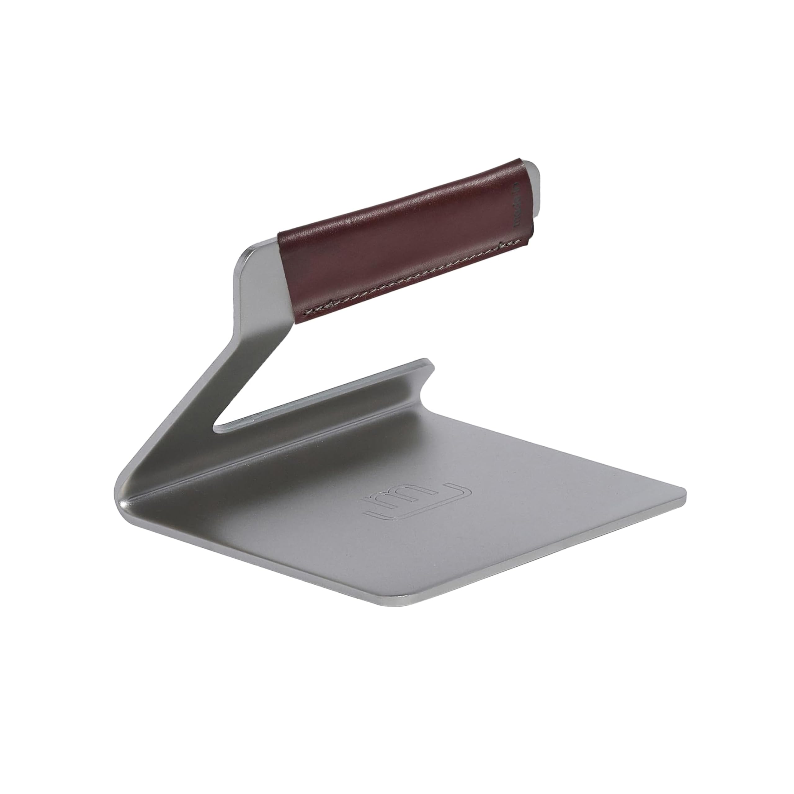 Made In Cookware - Stainless Steel Grill Press - Removable Leather Handle Cover 