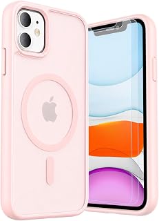 3 in 1 iPhone 11/XR Case with 2 Protective Films Translucent Matte Magnetic Shockproof Protective Case for iPhone 11 and iPhone XR - Matte Pink