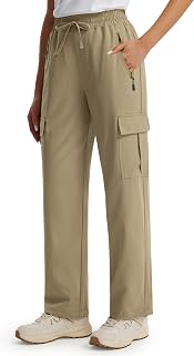 Libin Women's Hiking Trousers, 27 Inch Lightweight Quick Dry Casual Work Travel Safari Outdoor Trousers with Pockets