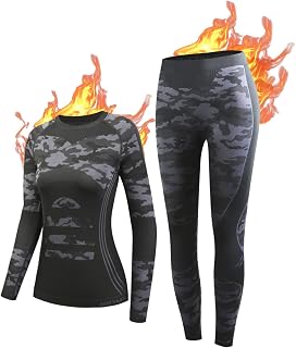 NOOYME Women's Thermal Underwear Functional Thermal Underwear for Skiing, Running, Gym