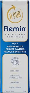 X-PUR Remin Fluoride-Free Toothpaste – Enamel Remineralization & Sensitivity Relief with Nano Hydroxyapatite & Natural Xylitol – Fights Dry Mouth & Gingivitis – 70g Tube