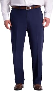 Haggar Men's Big Tall Work to Weekend Hidden Extended Waist Flat Front Pant